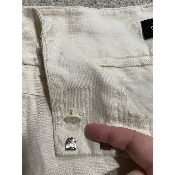 Focus 2000 Linen Cotton Wide Leg Pants Womens 10 White Understated Quiet Luxury - Picture 9 of 12